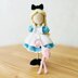 Crochet doll clothes, amigurumi doll outfit, crochet flamingo, Alice in Wonderland, Alice outfit