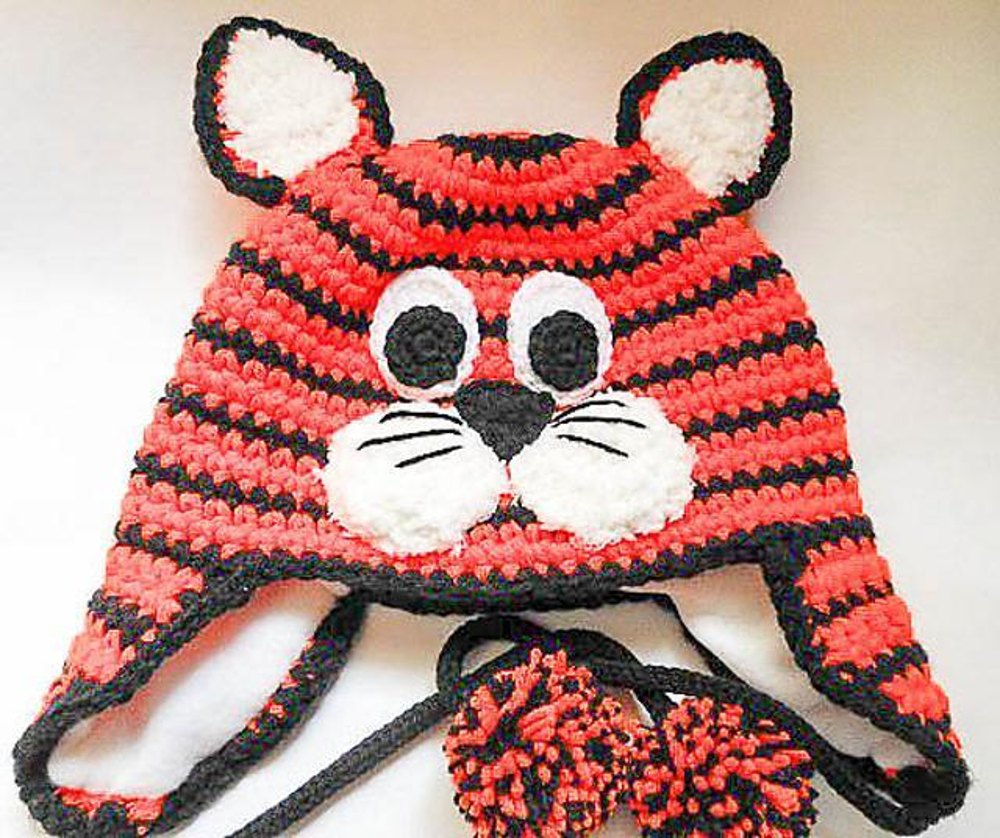 Crochet 2024 tiger hat