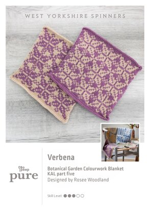 Bo Peep Pure Botanical Garden Blanket KAL - Verbena in West Yorkshire Spinners - WYSKAL05V - Downloadable PDF