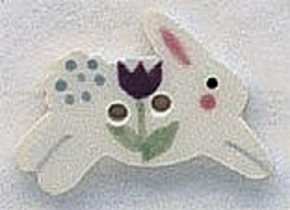 Mill Hill Button 86319 - White Leaping Bunny