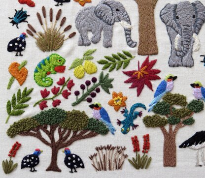 Stitchdoodles African Savanna Hand Embroidery Pattern