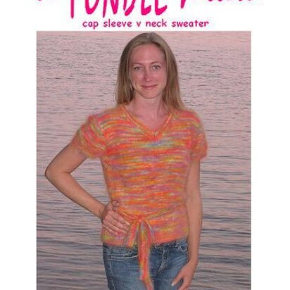 Cap sleeve v neck sweater 403 - knitting pattern