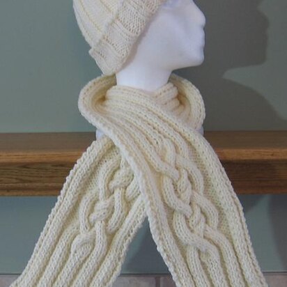 Adam's Rib Cabled Scarf to Match Hat