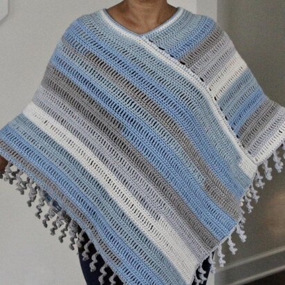 Ocean Breeze Crochet Poncho Pattern