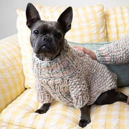 Lulu Dog Sweater in Lion Brand Wool Ease Thick & Quick - M22090 WETQ - Downloadable PDF - knitting pattern