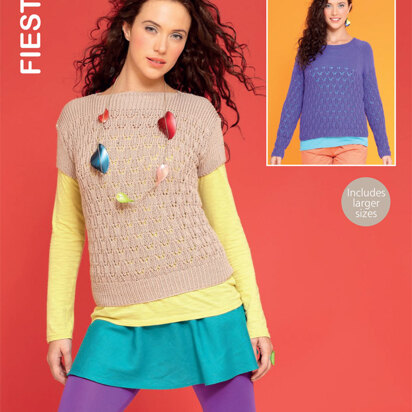 Top and Sweater in Hayfield Fiesta DK - 7290 - Downloadable PDF