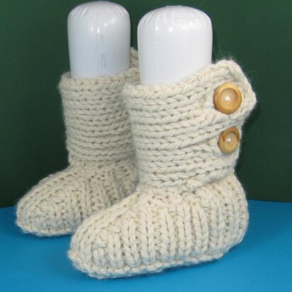 Super Chunky Two Button All Rib TV Slipper Boots