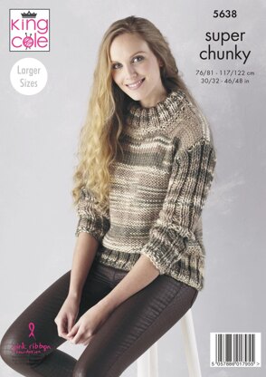 Sweater & Cardigan Knitted in King Cole Quartz Super Chunky - 5638 - Downloadable PDF