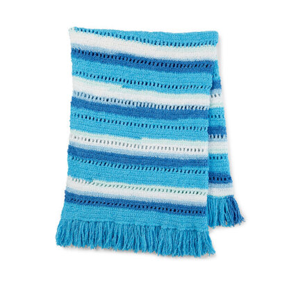 Cuddly Crochet Herringbone Blanket in Bernat Blanket Breezy - Downloadable PDF