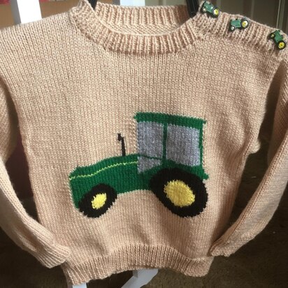 Child’s Green Tractor Sweater