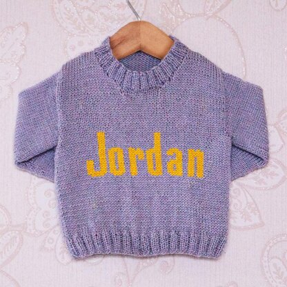 Intarsia - Jordan Moniker Chart - Childrens Sweater