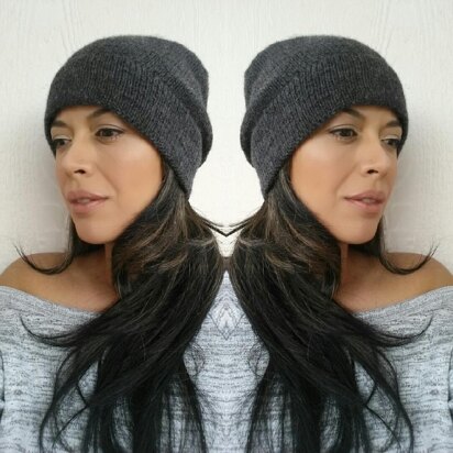 Fluid Slouchy Beanie - knitting pattern