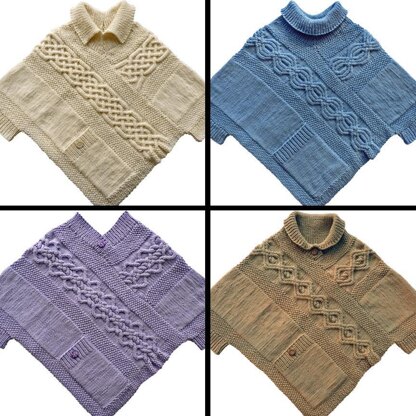 Cable & Pocket Poncho - L/XL Sizes