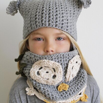 Luna the Owl Hat and Cowl Set