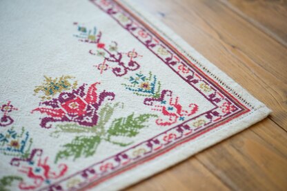 Avlea Folk Embroidery Mediterranean Floral Table Runner - Downloadable PDF