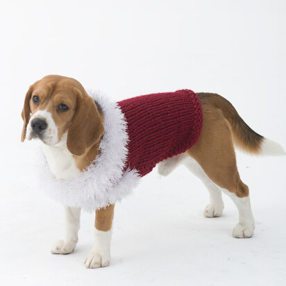 Celebrator Dog Sweater in Lion Brand Wool Ease Thick & Quick - L30257 - knitting pattern