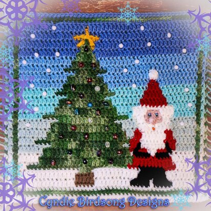 Santa & the Christmas Tree mosaic square