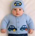 Baby Car Cardigan and Hat