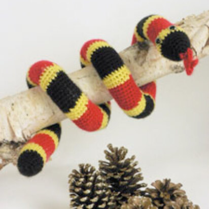 Coral Snake Toy in Caron Simply Soft and Simply Soft Brites - Downloadable PDF
