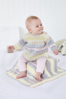 Dress, Jacket, Hat, & Blanket  in King Cole Cosy Love Aran- P6049 - Leaflet