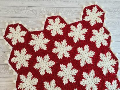 Christmas Snowflakes Afghan Baby Blanket