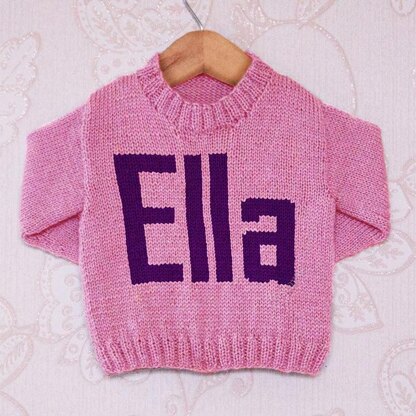 Intarsia - Ella Moniker Chart - Childrens Sweater