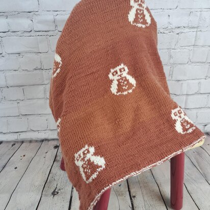 Owl Baby Blanket - knitting pattern