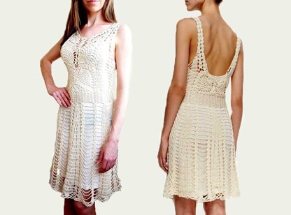 Crochet summer lacy bohemian dress.