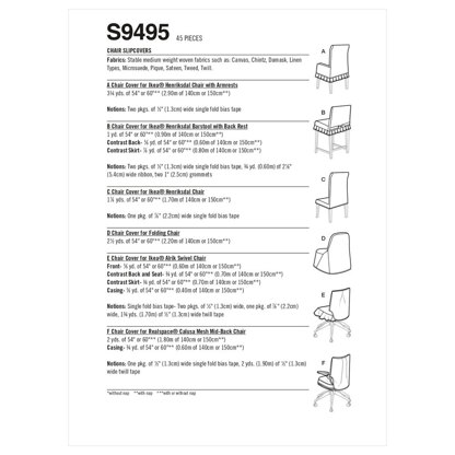 Simplicity Stuhlbezüge S9495 - Schnittmuster