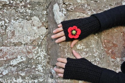 Hayfield Chunky with wool Poppy mittens