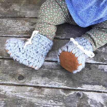 Baby Booties Leather Sheepskin