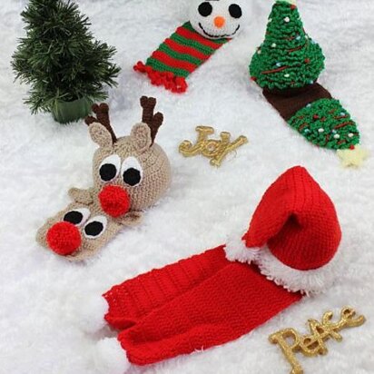 230-Christmas Hats & Scarfs Crochet Pattern #230