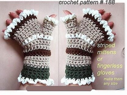 188 STRIPED MITTENS OR FINGERLESS GLOVES, L serieS