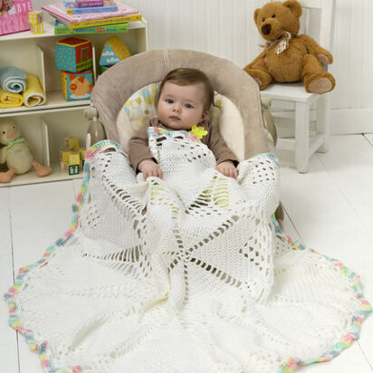 Doily Baby Blanket in Red Heart Soft Baby Steps - LW2487EN