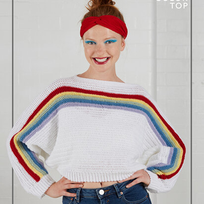 Band of Colour Top - Free Crochet Pattern For Women in Paintbox Yarns Baby DK
