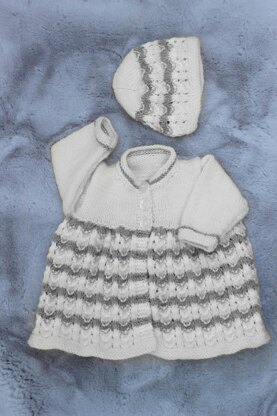 Knitting Pattern For Baby Jacket & Hat #442