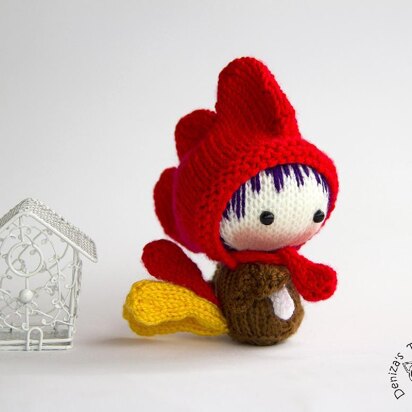 Rooster Doll Tanoshi - knitting pattern