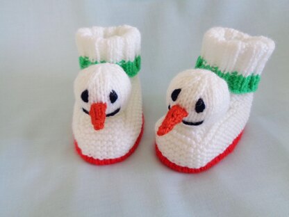 Snowman and Reindeer Baby Booties