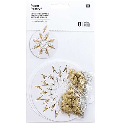 Rico Christmas Bauble Tree Decoration Embroidery Kit - White (8 pcs)