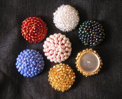 Crochet Beaded Cord Button