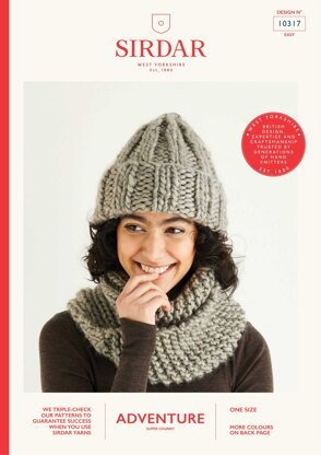 Sirdar 10317 Ribbed Hat & Cowl in Adventure PDF