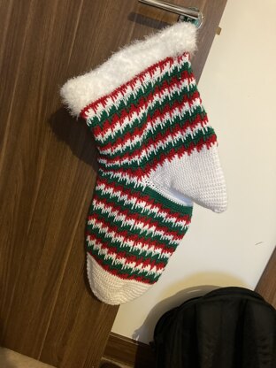 Spike stitch Christmas stocking