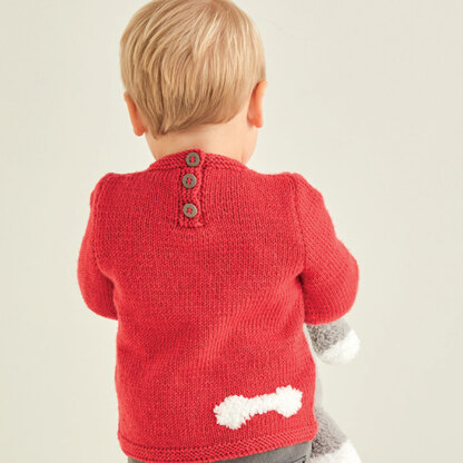 Sirdar 5371 Baby Sweater with Dog Motif PDF