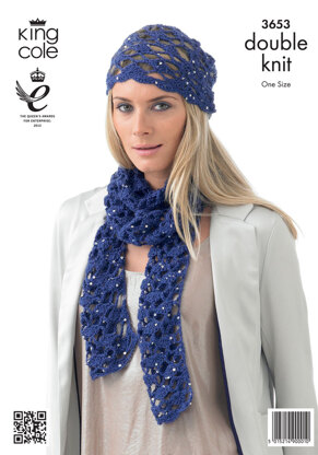 Hats and Scarves in King Cole Glitz DK and Galaxy DK - 3653