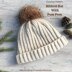 Ribbed Hat with Fur Pom Pom