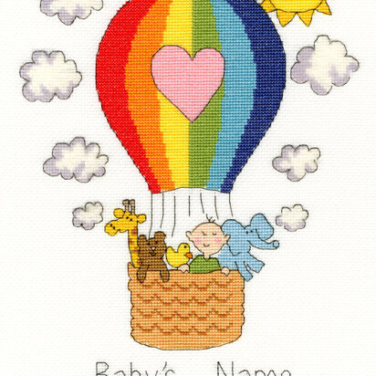 Bothy Threads Balloon Baby Cross Stitch Kit - 23 x 33cm