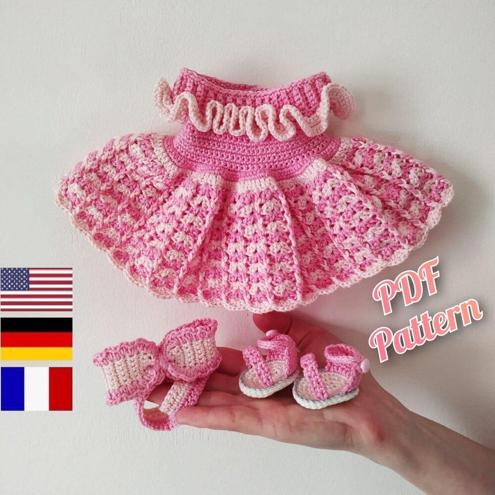 Crochet Doll Dress & Panties Pattern - Free Crochet Pattern