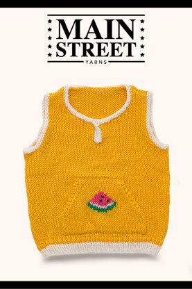 Berry Watermelon Vest in Main Street Yarns Shiny + Soft - Downloadable PDF