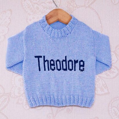 Intarsia - Theodore Moniker Chart - Childrens Sweater