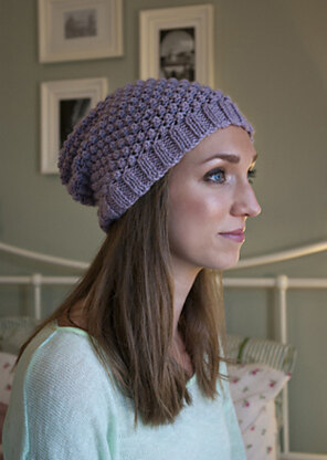 Blackberry Beanie - Beanie Knitting Pattern For Women in Debbie Bliss Cashmerino Aran